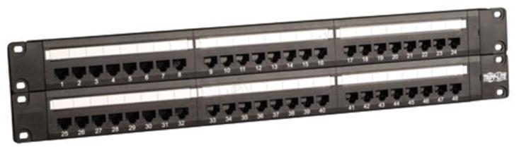 Tripp Lite 48-Port Cat6 Patch Panel 568B 2U (Black) - Server Case