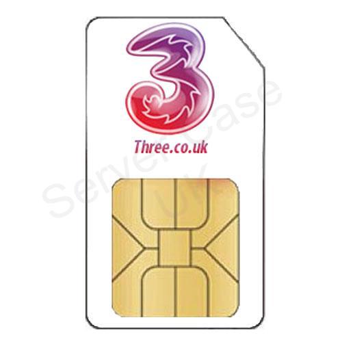 3 Standard SIM Card for Mobile Broadband (12 GB) Server